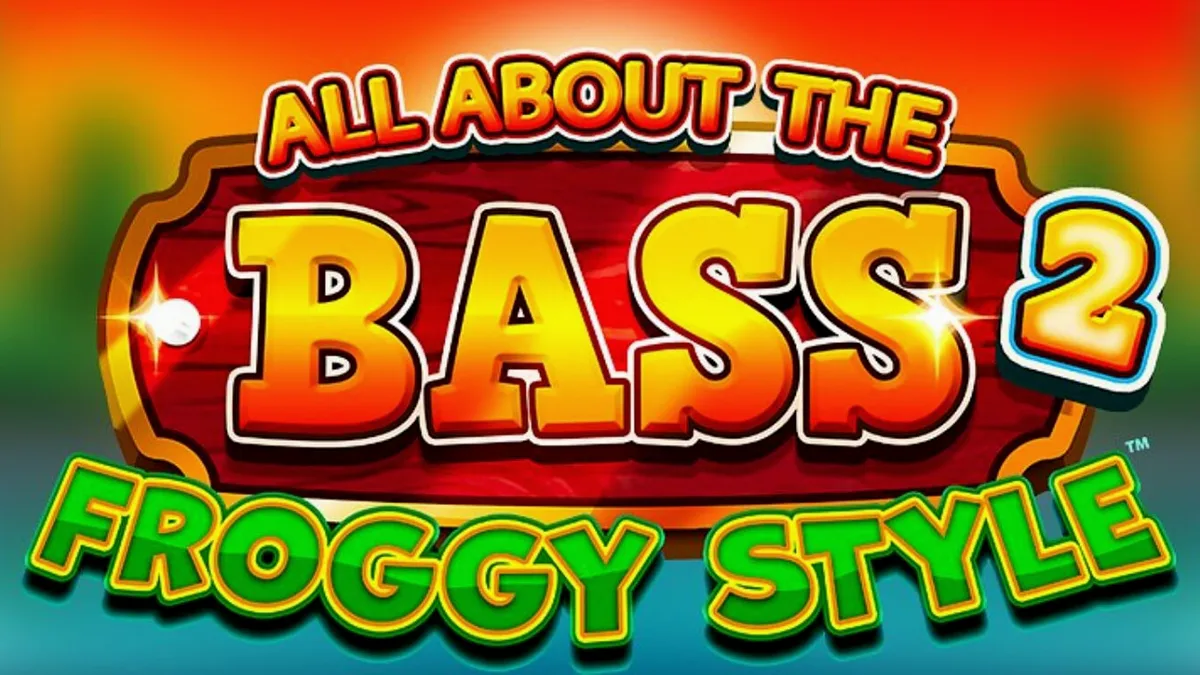 Tampilan visual slot All About the Bass 2: Froggy Style dengan latar belakang rawa yang penuh warna.